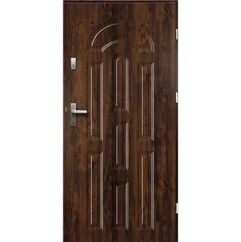 Vchodové dveře RADEX Dveře vchodové ocelové EOS, ořech, 90L (včetně zárubně 2070x1000mm)