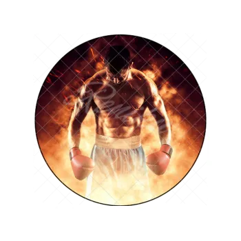 Jedlá dekorace na dort BOXER hořící, VARIANTA Jedlý papír 1599