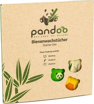 Sáček na potraviny Pandoo Opakovaně použitelný obal s včelím voskem 3 ks