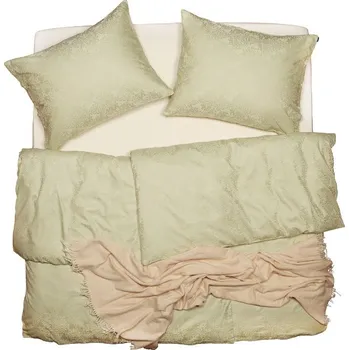 Povlečení SCANquilt povlečení EXCLUSIVE tapeta zelinkavá 140 x 200/70 x 90 cm