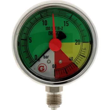 Glycerinový tlakoměr, manometr Wika přípoj 1/4" spodní průměr 63 mm pro postřikovače 0-60