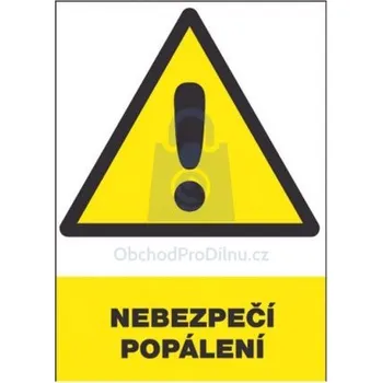 Tabulka bezpečnostní - Nebezpečí popálení 300 x 210 mm, balení 1 ks