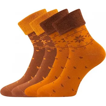 Dámské ponožky Lonka FROTANA - balení 2 páry v barevných mixech 39-42 (26-28) ginger