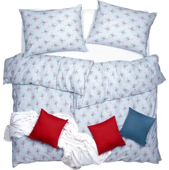 Povlečení SCANquilt povlečení KLASIK DESIGN romantica modrorůžová 140 x 200/70 x 90 cm