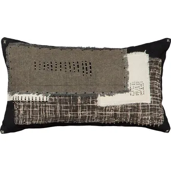 Bytový textil SCANquilt povlak MAGIC PATCH černosmetanová 30 x 50 cm