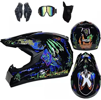 Helma na motorku Krosová moto přilba Monster černá