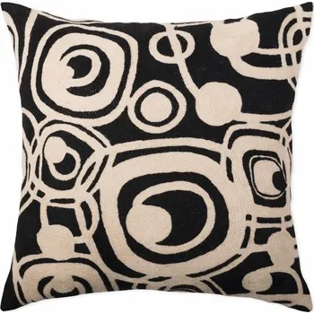 Polštář SCANquilt povlak ART WOOL planets černobílá 45 x 45 cm