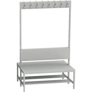 Šatní lavice do prostoru - s opěradlem a věšáky - oboustranná ŠL 1000/V2 SV