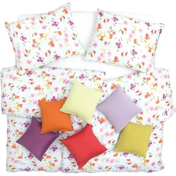 Povlečení SCANquilt povlečení JERSEY květy, proužek růžovotyrkysová 140 x 200/70 x 90 cm