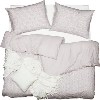 Povlečení SCANquilt povlečení KLASIK kytičky+proužky růžovozelená 140 x 200/70 x 90 cm