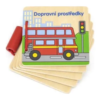 Hračka pro nejmenší Dřevěná knížka - dopravní prostředky