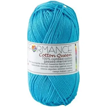 Příze Performance Bavlněná příze Cotton Queen 124 - modrá 50g 125m