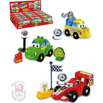 ostatní stavebnice Androni Autíčko malé stavebnice set 8 dílků různé druhy v krabičce