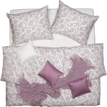 Povlečení SCANquilt povlečení SATÉN PLUS planá růže bílofialková 140 x 200/70 x 90 cm