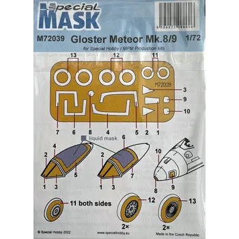 Plastikový model Special hobby 1/72 Mask for Gloster Meteor Mk.8/9 (SP.H.)