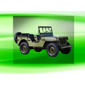 Nášivka Jeep Willys MB 1943 DTF nažehlovačka 10x5cm (nažehlovačka s tanky a ARMY technikou)