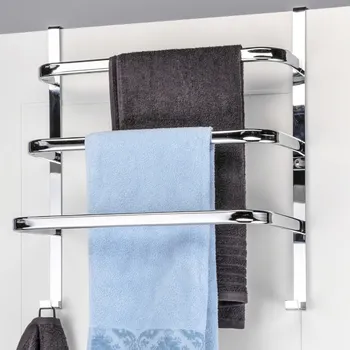 Držák na ručník Věšák na ručníky na dveře 56 x 49 x 25 cm stříbrný
