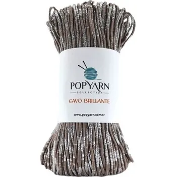 Příze POPYARN Příze Cavo brillante B06 - hnědá, 200g 100m