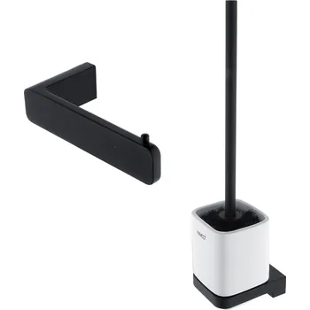 WC sada nástěnná - WC štětka a držák toaletního papíru NIMCO MAYA černá MAC set-94KN-90 Nimco