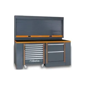 Dílenský stůl profi ponk s dílenským vozíkem na nářadí a roletovou stěnou Beta C55 S
