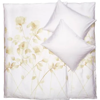 Bytový textil SCANquilt povlečení SATÉN DESIGN rosaline bílobéžová 140 x 200/70 x 90 cm