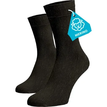 Pánské termo ponožky Tmavě hnědé ponožky MERINO Vlna (Merino) 42-44
