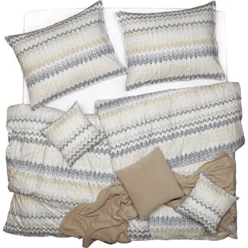 Povlečení SCANquilt povlečení KLASIK pattern béžovošedá 140 x 200/70 x 90 cm