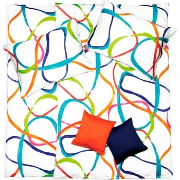 Bytový textil SCANquilt povlečení SATÉN DESIGN colours bílopestré 140 x 200/70 x 90 cm