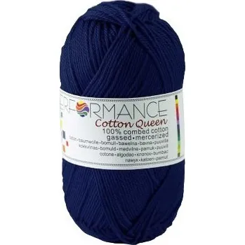 Příze Performance Bavlněná příze Cotton Queen 126 - modrá 50g 125m