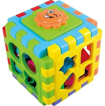 Dřevěná hračka Wiky Kostka rozkládací a vkládací 17x19 cm