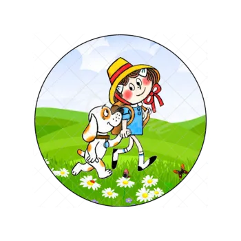 Jedlá dekorace na dort KÁŤA A ŠKUBÁNEK na výletě, VARIANTA Jedlý papír 1580