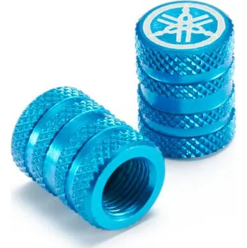 Zavazadlo na motocykl Hliníková čepička ventilku Yamaha s rýhovaným vzorem - sada 2ks Barva: Modrá