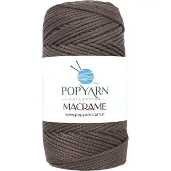 Příze POPYARN Příze Macrame B003 - hnědá, 100g 140m
