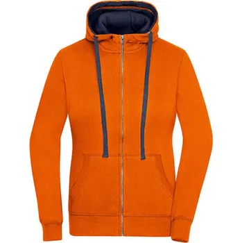Dámská mikina James&amp;Nicholson Dámská mikina JN962 Dark Orange-Navy XXL