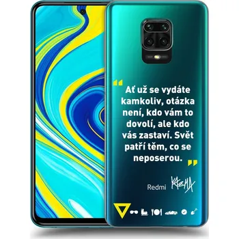 Pouzdro na mobilní telefon Picasee silikonový průhledný obal pro Xiaomi Redmi Note 9S - Kazma - SVĚT PATŘÍ TĚM, CO SE NEPOSEROU