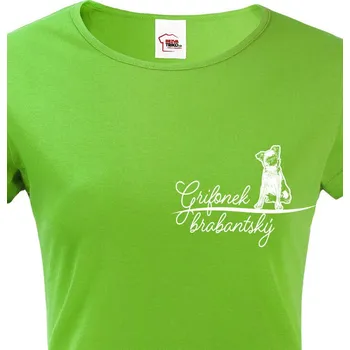 Dámské tričko Dámské tričko Brabantský grifon, Barva Zelená, Velikost XS, Canvas Dámské tričko s krátkým rukávem 1655