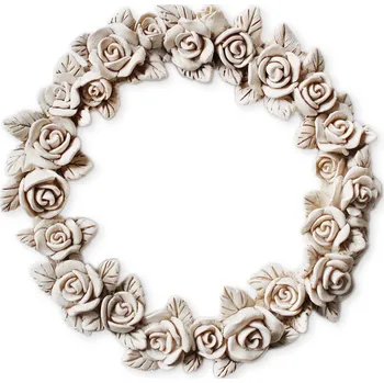 Smuteční dekorace Věnec růže polyresin 17,5cm (544770)