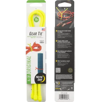 Vázací drát NITE IZE Vázací drát Gear Tie (2ks),žlutá NEON - délka 18"