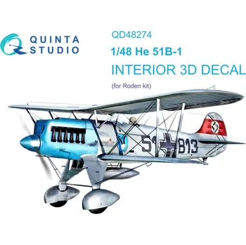 Plastikový model 1/48 He 51B 3D-Printed & col.Interior (RDN)