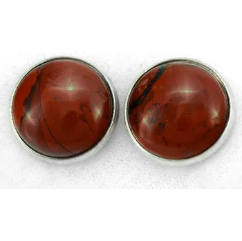 Náušnice Náušnice - klipsy s červeným jaspisem, kulatý tvar o prům. cca 17 mm (JS122UK)