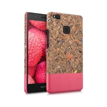 Korkové pouzdro v kombinaci s koženkou pro Huawei P9 Lite - vlnovky