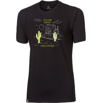 Pánské tričko Triko krátké pánské Progress BARBAR CACTUS, černé Velikost: XL
