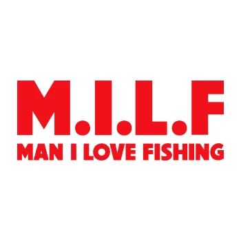 Polep vozidla SAMOLEPKA Milf nápis man i love fishing (10 - červená) NA AUTO, NÁLEPKA, FÓLIE, POLEP, TUNING, VLASTNÍ TEXT, TISK, AUTOSAMOLEPKY.cz, POLEPY, OBRÁZEK, LOGO, SAMOLEPKY