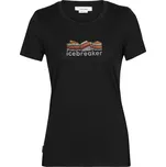 Icebreaker 150 Women Tech Lite II SS Tee Mountain Geology - Black Velikost: L