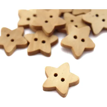 Knoflík Knoflík dřevěný hvězda - 18x3mm - 1ks