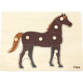 Dřevěná montessori vkládačka - kůň