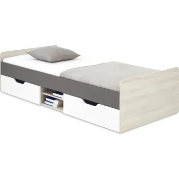 Dětská postel Postel REMO RM15 bílý mat / dub wilton / antracit, 90 cm