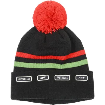 Fasthouse Express Hot Wheels Pom Beanie Black Red
