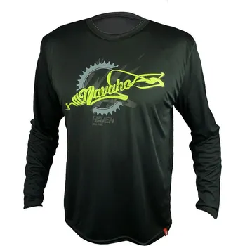 cyklistický dres HAVEN Cyklistický dres s dlouhým rukávem letní - NAVAHO LONG MTB - zelená/černá