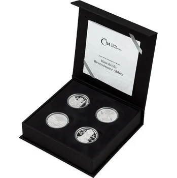 Sběratelství Sada čtyř stříbrných mincí Katedrála Westminster Abbey proof